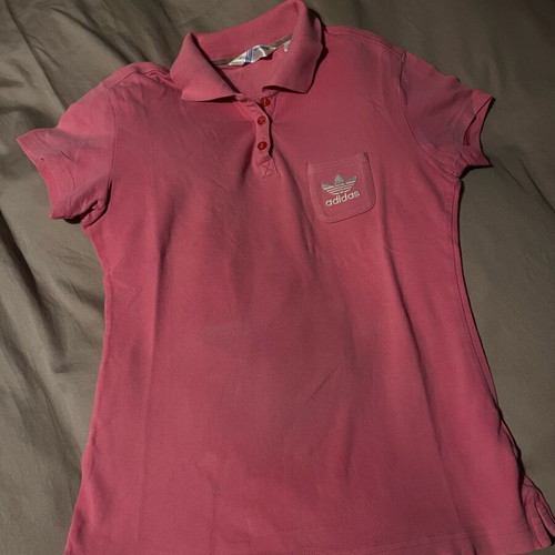 Adidas polo shirt used, pink, size M