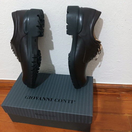 Giovanni Conti leather brown derby shoes new, size 41
