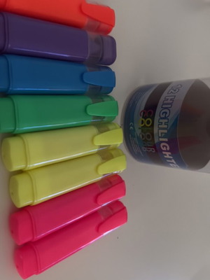 Highlighter markers like new, set of 8 colors