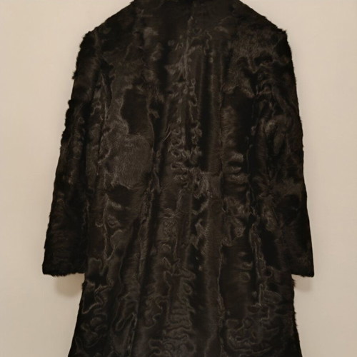 Astrakhan Fur Coat used, medium size, black