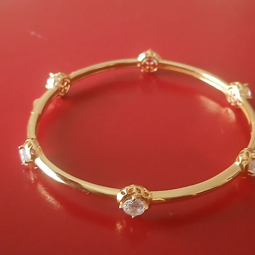 Bracelet silver plated 925 with zirconia, 6 cm opening, like new