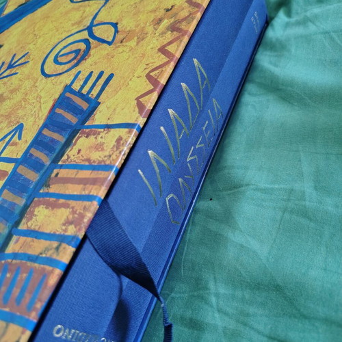 Homer Iliad and Odyssey hardcover book like new, Greek
