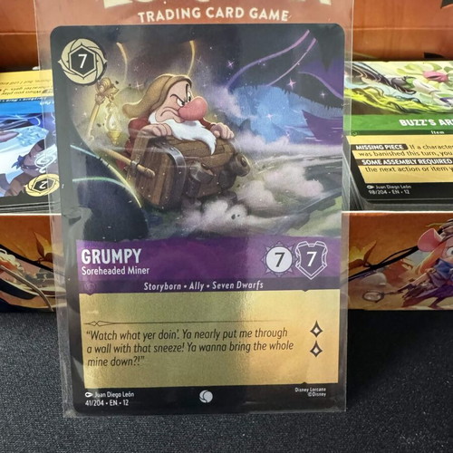 Disney Lorcana Grumpy Soreheaded Miner card near mint