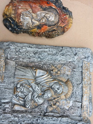 Gypsum religious icons, set of 6 or single pieces