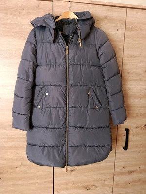 Women's puffer jacket used, grey, lightly worn