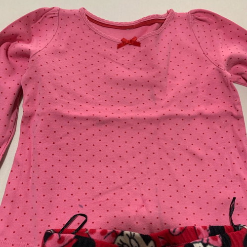 H&M pajama used for ages 2-4, red and pink with stains