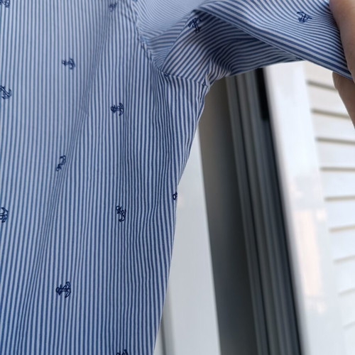 Zara blue striped shirt with micro print anchors, like new, size M