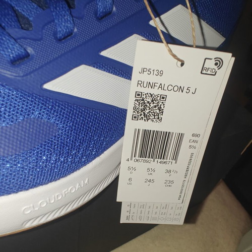 Adidas Runfalcon 5 J blue sports shoes size 38.5 new