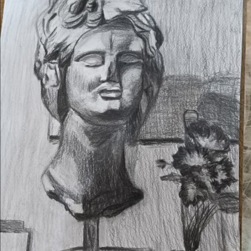 Portrait Ilios charcoal drawing new