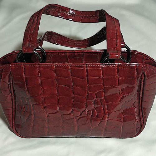 Antonello Serio women's shoulder bag like new, brown croco texture