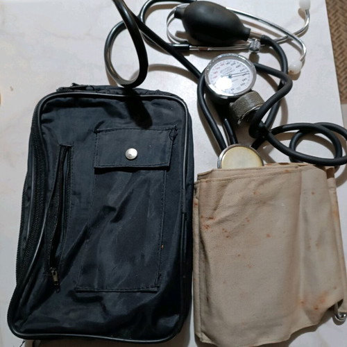 Focal vintage mechanical blood pressure monitor used with case