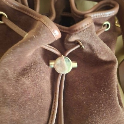 Bally shoulder bag 28x30 cm brown suede leather