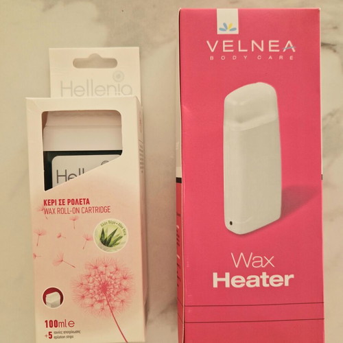 Wax Heater and Hellenia Wax Roll-On Set new