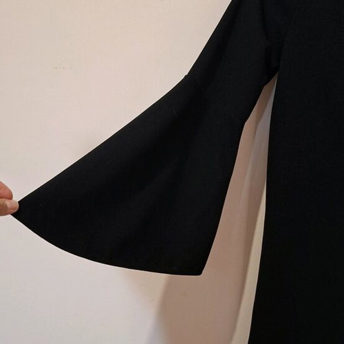 Little black dress like new, elastic neckline and bell sleeves, size S