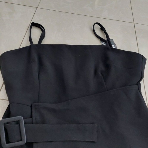 Bsb dress new black spaghetti strap with waist belt