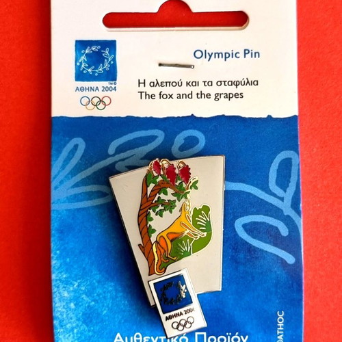 Olympic pin set Athens 2004 new, 6 pins with Aesop's fables theme