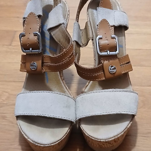 Replay women's platform sandals used, size 40, leather straps, cork sole