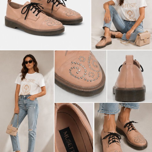 Musette original women's oxford shoes like new, beige leather