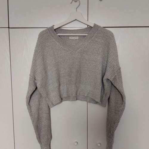 Aeropostale cotton oversized cropped gray sweatshirt like new