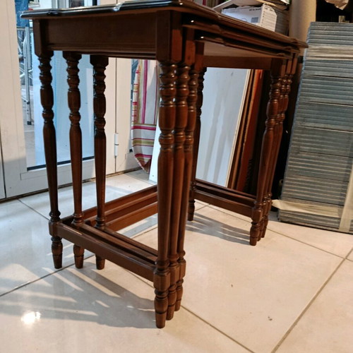 Three wooden side tables for living room like new