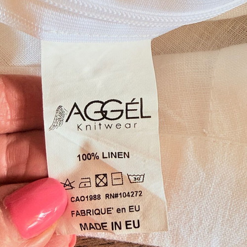 Aggel Knitwear Linen Shorts 100% New, High Waist, Black and White