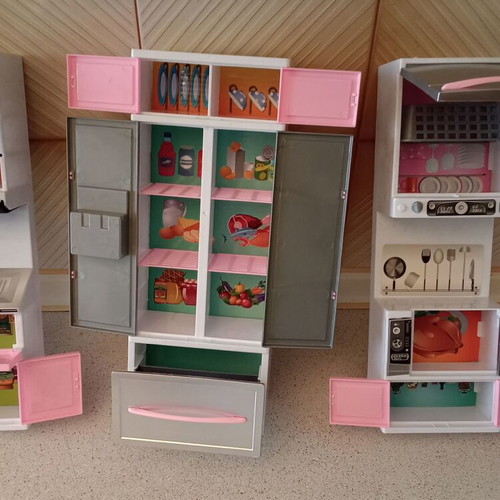 Barbie kitchen set used with lights, sounds, chef doll and accessories