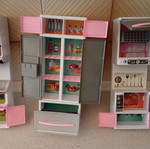 Barbie kitchen set used with lights, sounds, chef doll and accessories