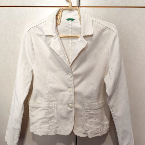 White jacket United Colors of Benetton like new, cotton corduroy size M