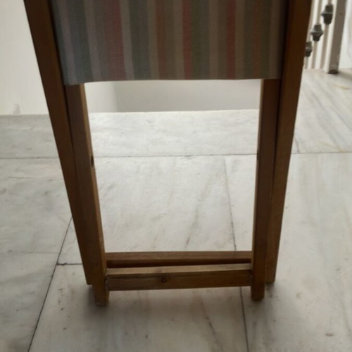 Stools like new, fabric and wood, set of 2