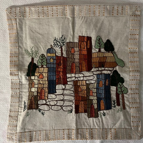 Decorative Pillowcase with Handmade Village Embroidery new