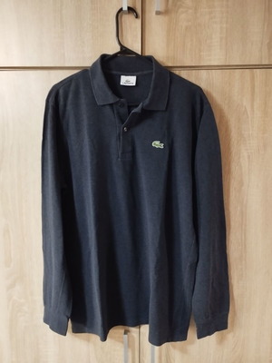 Lacoste μακρυμάνικη μπλούζα πόλο σε μαύρο, XL