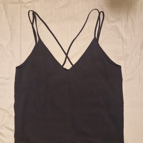 Stradivarius black blouse medium size like new with crisscross straps