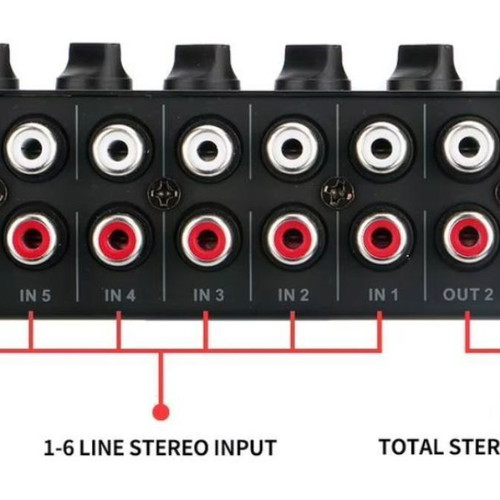 Audio Mixer Mini 6 Inputs 2 Outputs new, passive