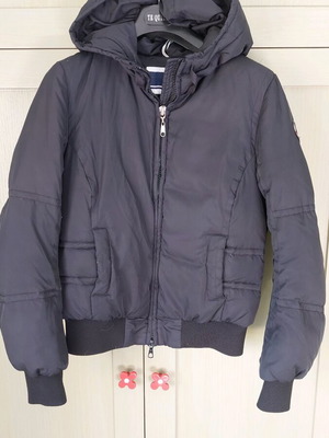 Μπουφάν Bomber πουπουλένιο με κουκούλα Sergio Tacchini σαν καινούργιο, μαύρο, μέγεθος S