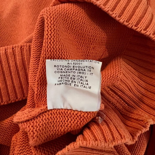 Trussardi cotton sweater, orange, size L