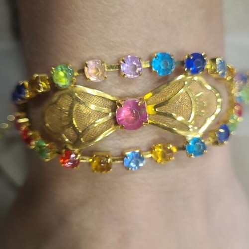 Vintage bracelet used, colorful faux bijoux