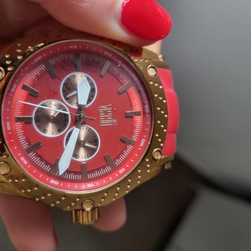 Visetti watch red with gold dial like new