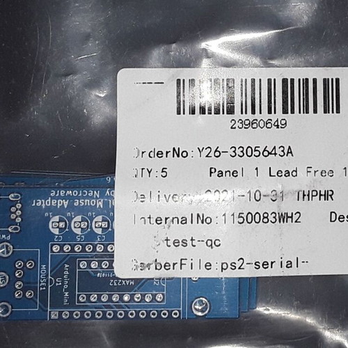 PCBs PS2-Serial Rev 0.6 new, pack of 5 blue