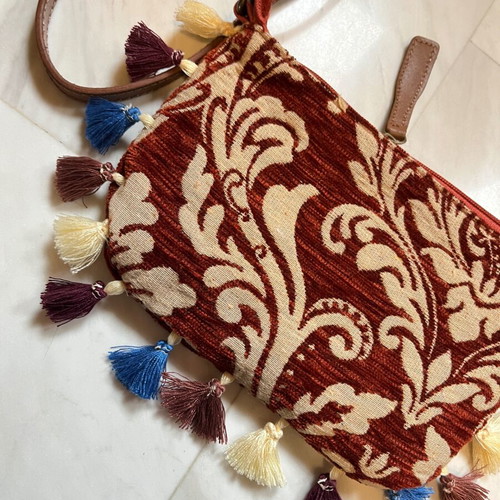 Caprisa crossbody bag new colorful with boho tassels