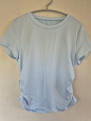Shein women's turquoise t-shirt with side gathers like new, size L