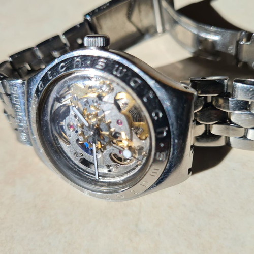 Swatch Irony Body & Soul YAS100G wristwatch used, silver color