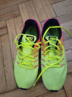 Nike Zoom Pegasus 33 running shoes, pink and yellow, size 44