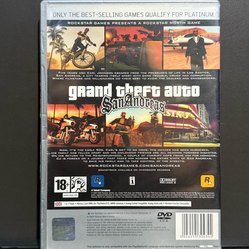 Grand Theft Auto San Andreas case used for PlayStation 2