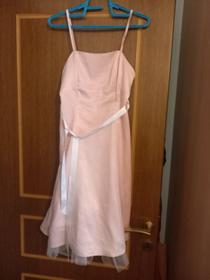Women's satin dress pink for special occasions, worn once