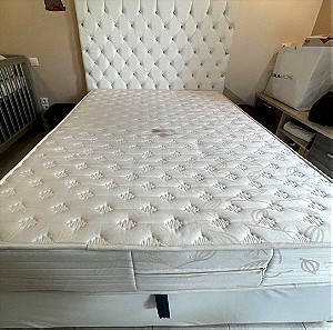 Κρεβάτι δέρμα με αποθηκευτικό χώρο κ στρώμα