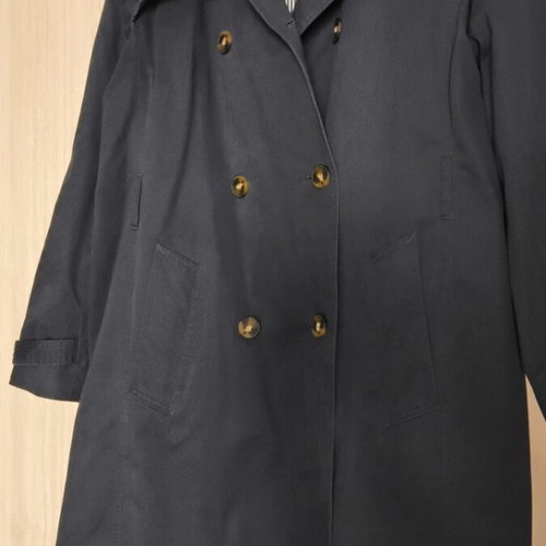 Trench coat blue cotton women's medium-large like new with belt