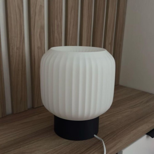Modern table lamp new with white embossed shade