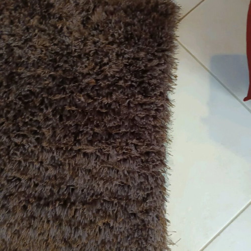 Dark brown rug with long dense pile like new 2.00x1.45