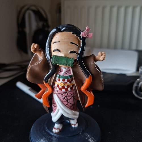 Nezuko 3D Printed Figure Like New, Hand-Painted with Acrylics