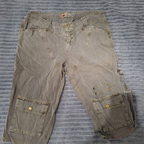 EIDERA cargo shorts/capris used, faded khaki/olive green